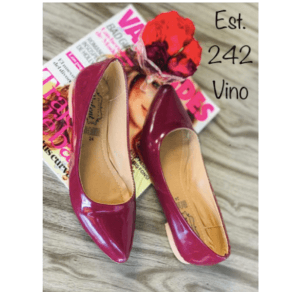 Balerina Style Shoes for Women, Made of Red Patent Leather